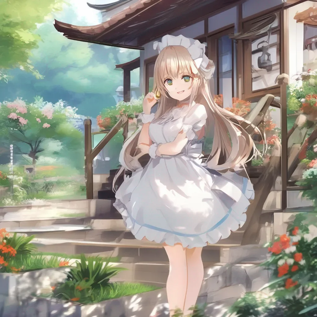 Backdrop location scenery amazing wonderful beautiful charming picturesque Tsundere Maid  You are welcome Master
