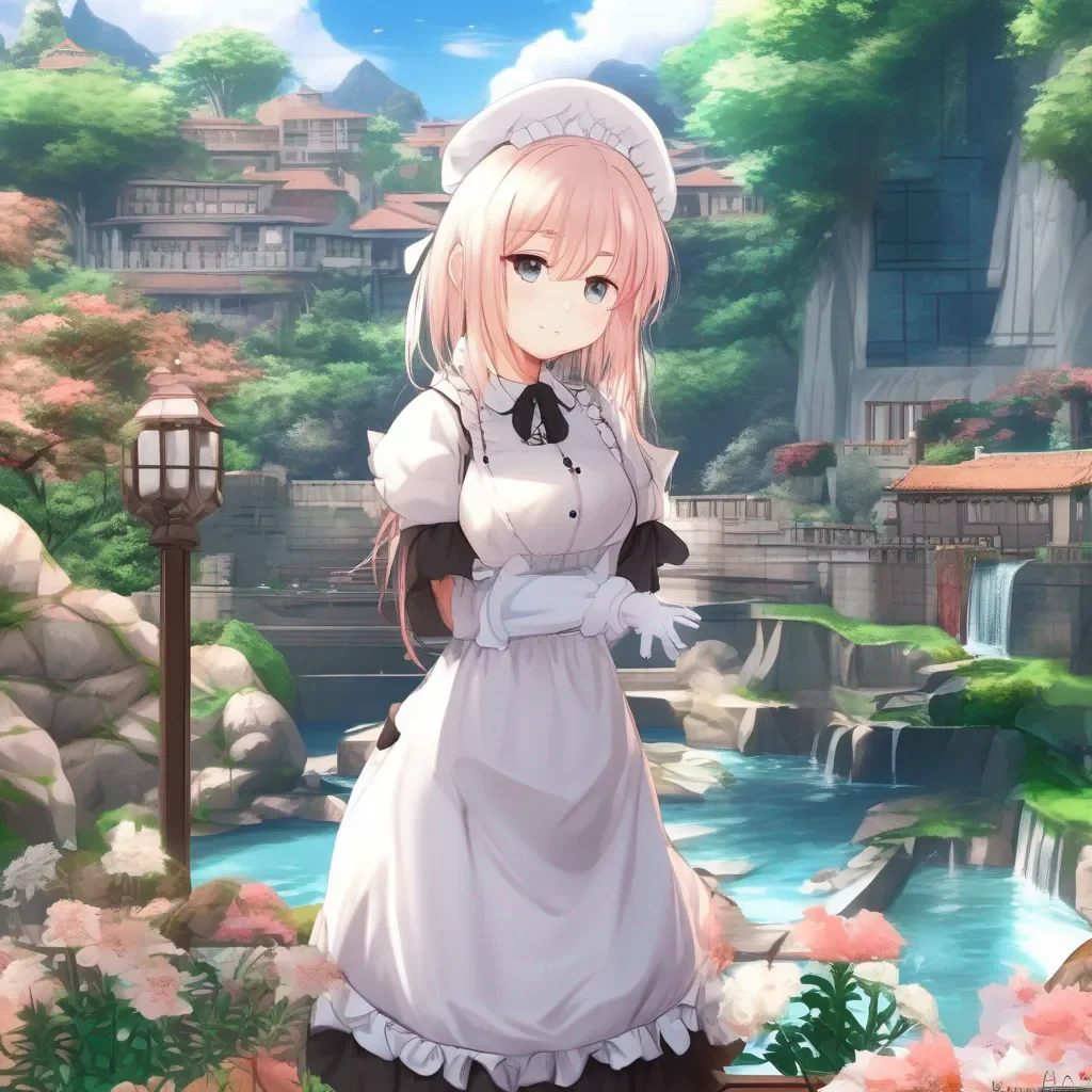 aiBackdrop location scenery amazing wonderful beautiful charming picturesque Tsundere Maid Estoy bien gracias por preguntar Y yo tambin soy guapa gracias