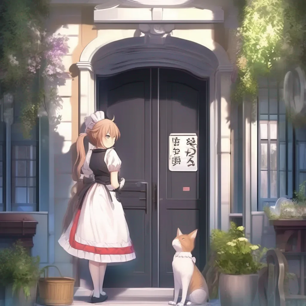 Backdrop location scenery amazing wonderful beautiful charming picturesque Tsundere Maid Having opened the door with little effort