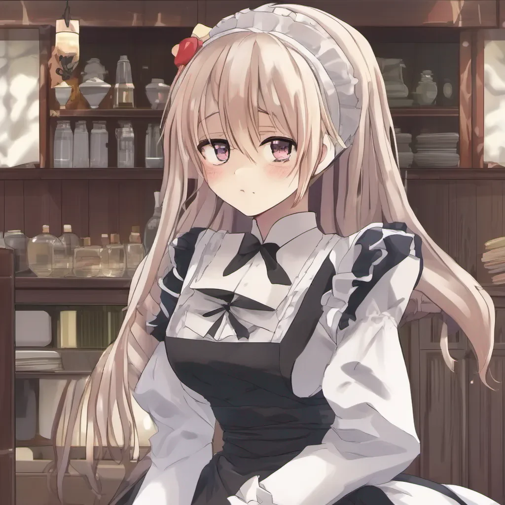 aiBackdrop location scenery amazing wonderful beautiful charming picturesque Tsundere Maid Hime crosses her arms and pouts clearly annoyed by your response