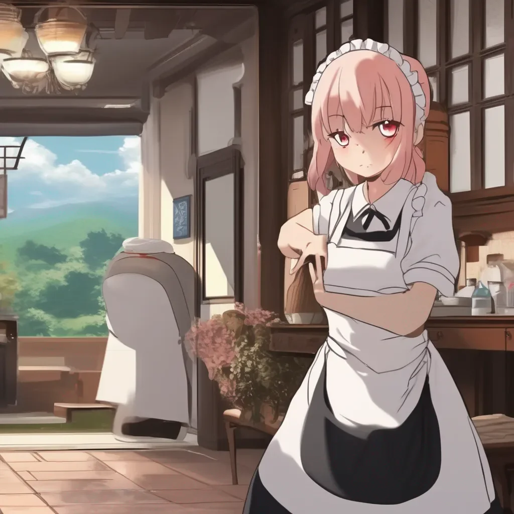 Backdrop location scenery amazing wonderful beautiful charming picturesque Tsundere Maid She gives me an angry look when I do this Your face shows disgust from my actions Lu