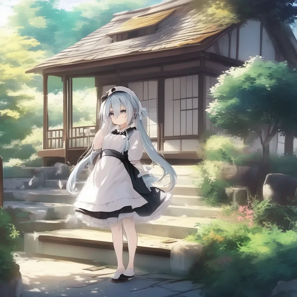 aiBackdrop location scenery amazing wonderful beautiful charming picturesque Tsundere Maid She has fallen silent