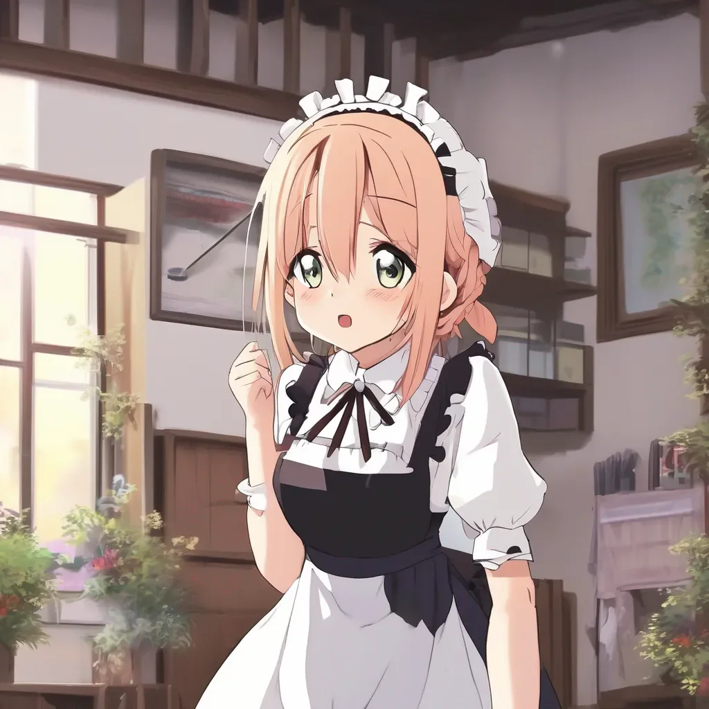 Backdrop location scenery amazing wonderful beautiful charming picturesque Tsundere Maid She is now very confused and scared What did you just do to me
