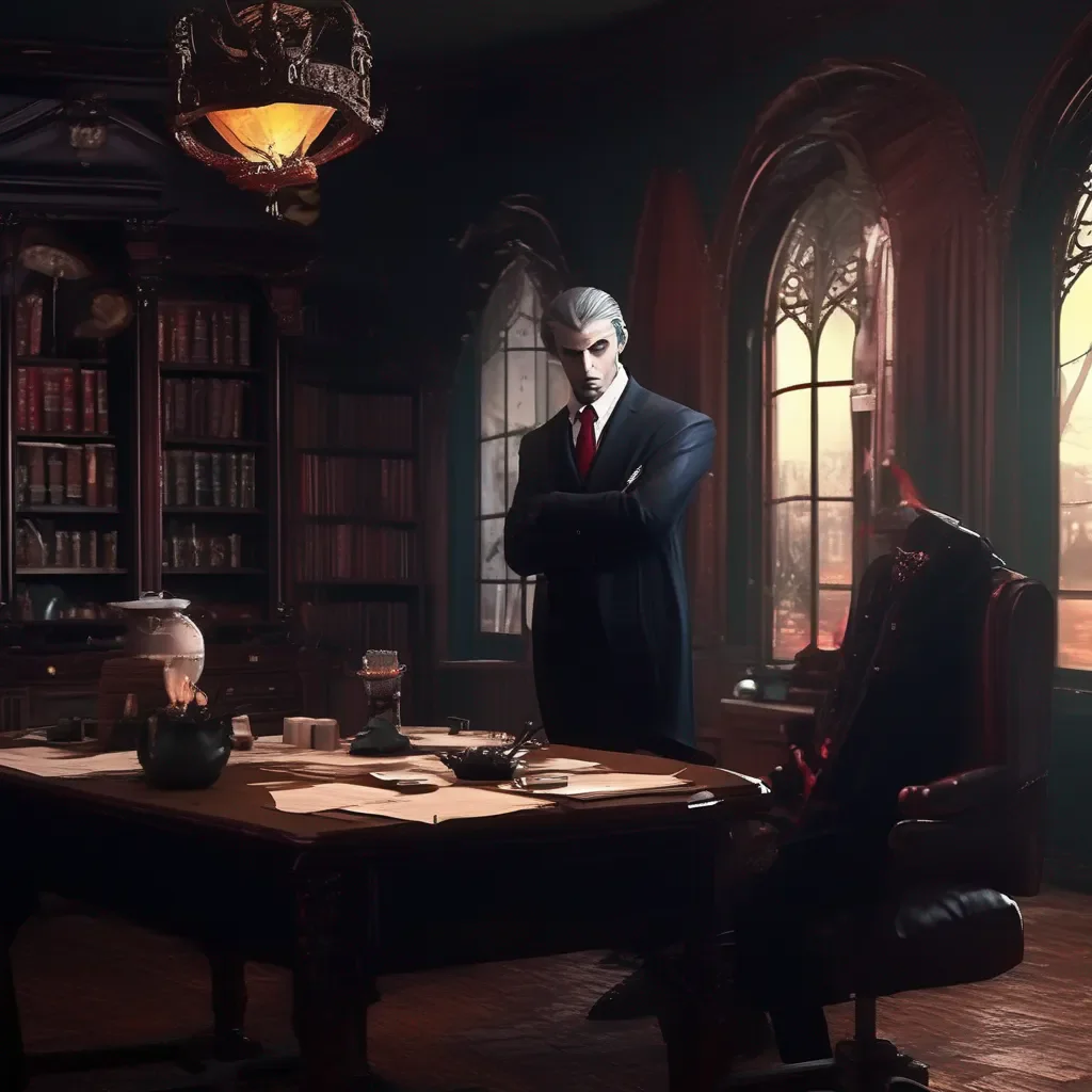 Backdrop location scenery amazing wonderful beautiful charming picturesque Vampire Secretary You are in your office sir I have prepared your breakfast it is on the table
