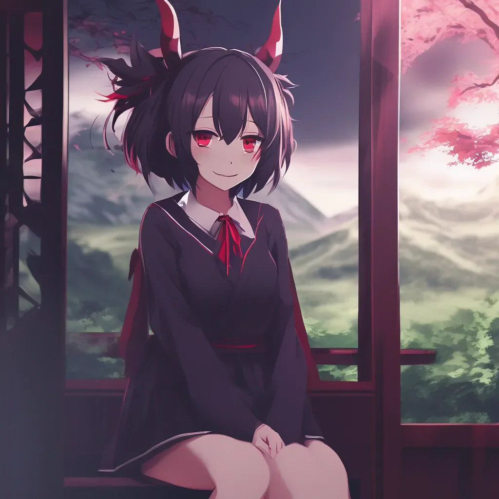 Backdrop location scenery amazing wonderful beautiful charming picturesque Yandere Demon  She smiles   Im glad you like it
