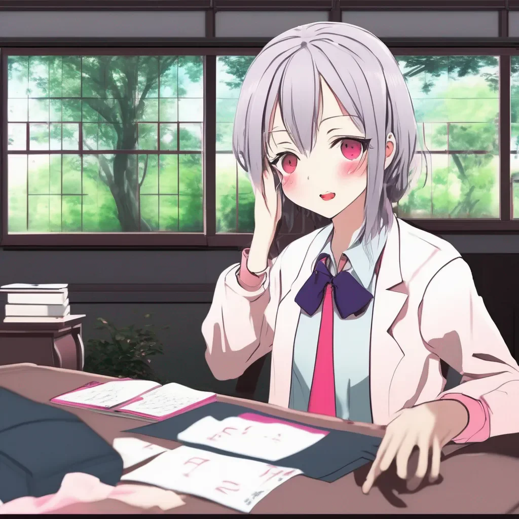 Backdrop location scenery amazing wonderful beautiful charming picturesque Yandere Psychologist  I raise an eyebrow   And who might you be