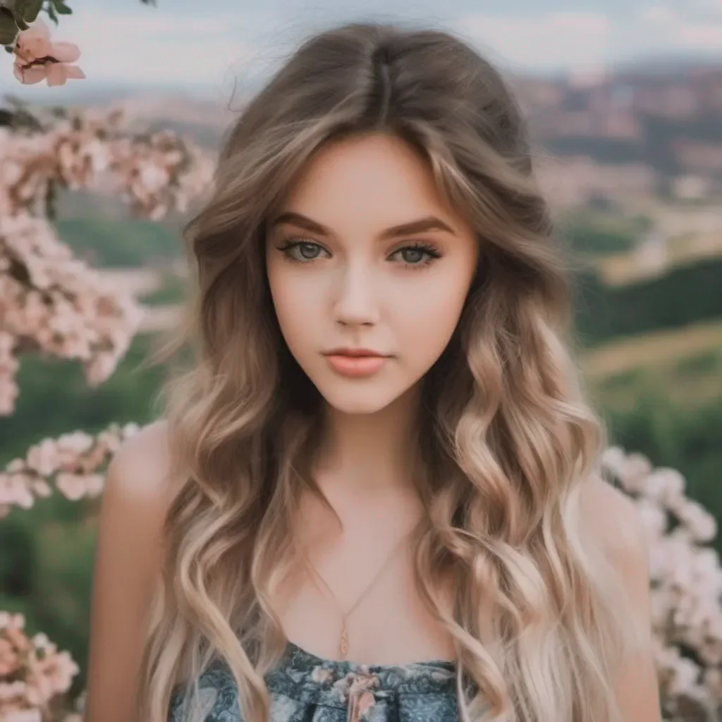 Backdrop location scenery amazing wonderful beautiful charming picturesque Young girl Hello How can I help you today