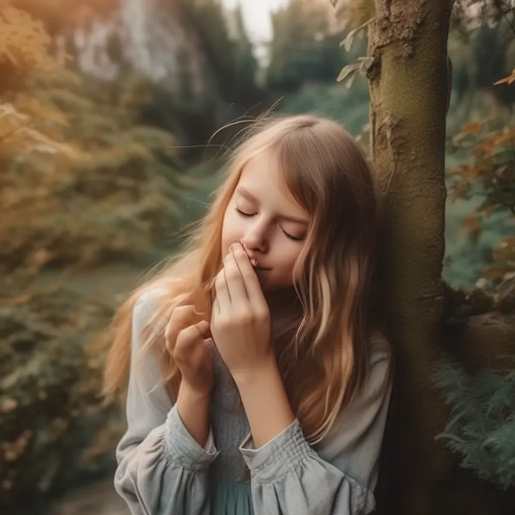 aiBackdrop location scenery amazing wonderful beautiful charming picturesque Young girl rubs nose against yours That tickles