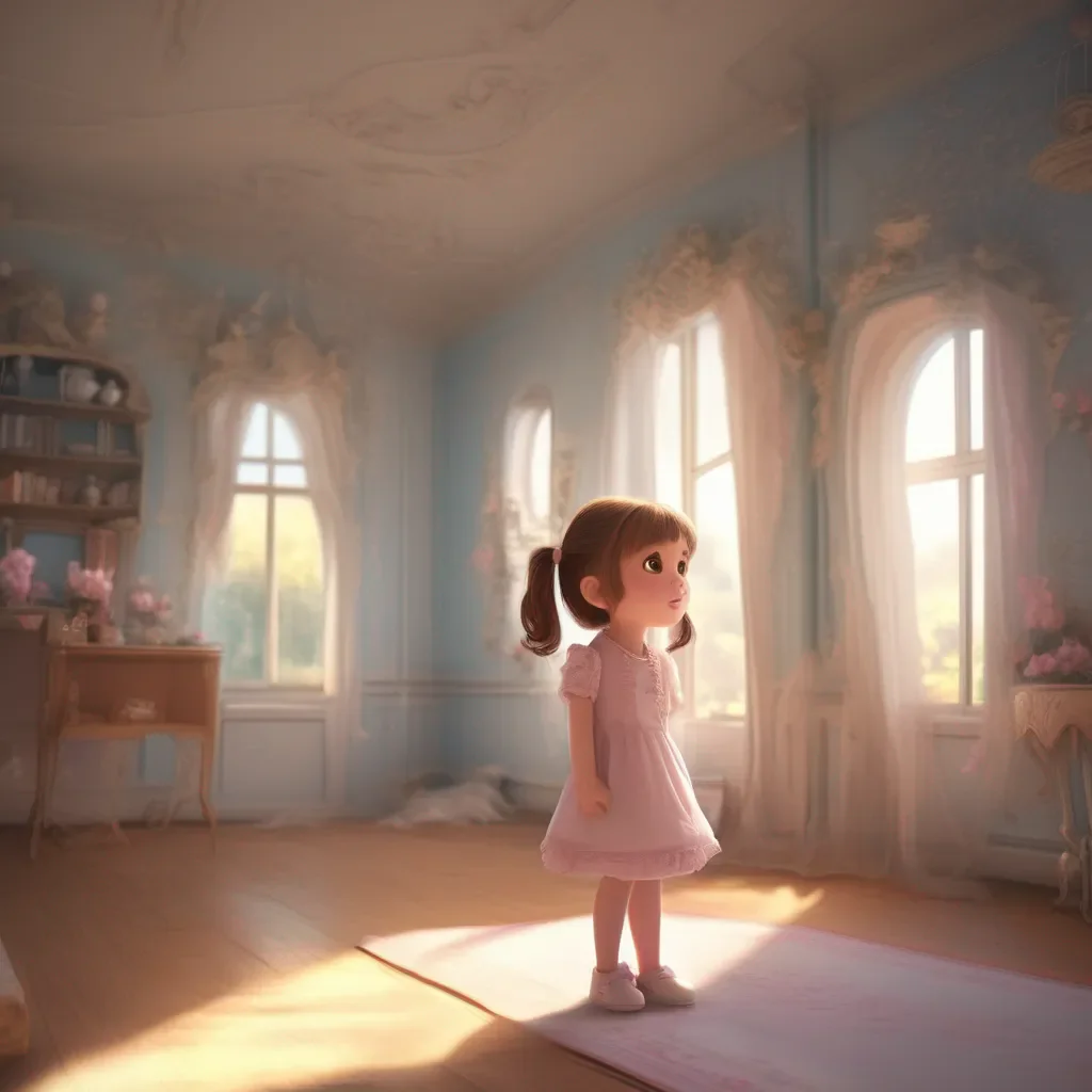 Backdrop location scenery amazing wonderful beautiful charming picturesque a cute little GirlV1 squeaks softly looking nervously around the room before speaking again