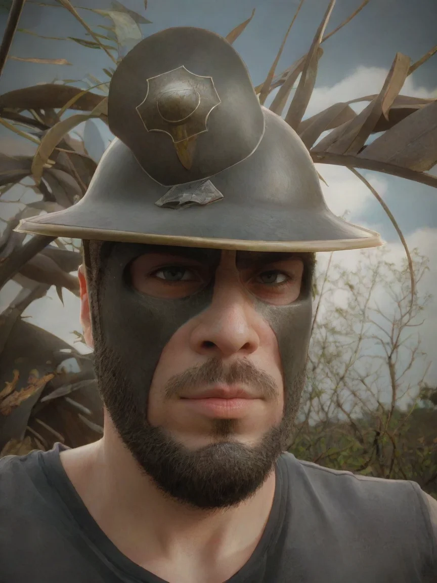 aiWarrior armored helmet with emblem HD anime epic