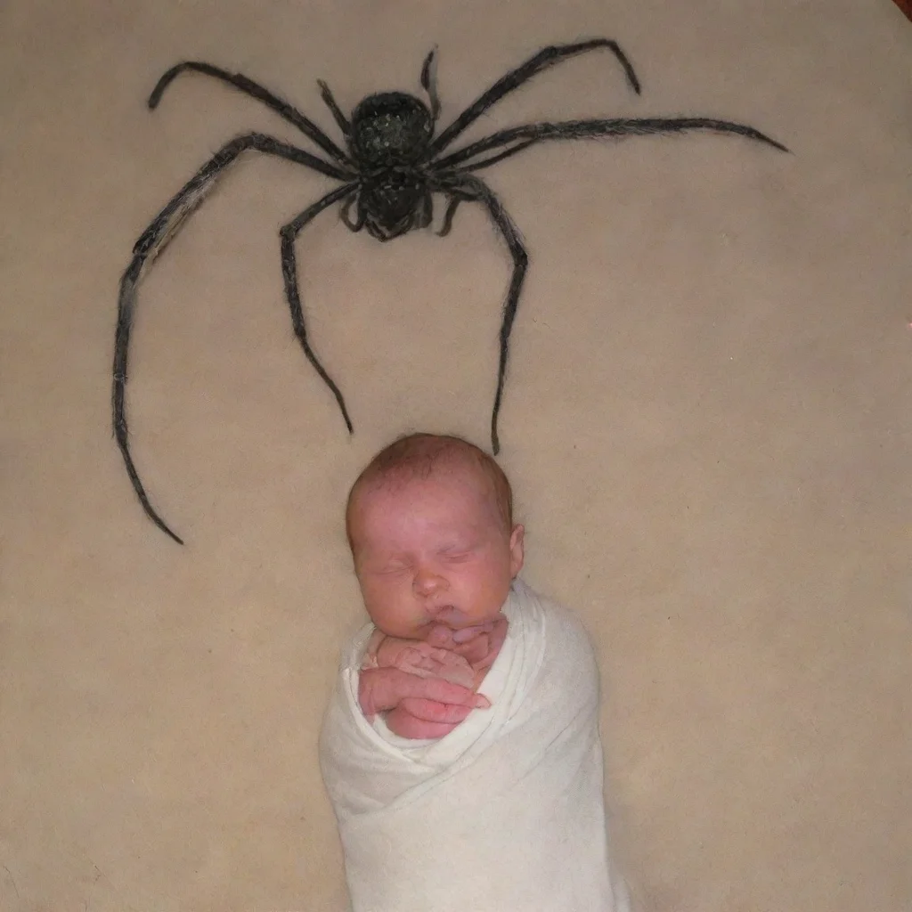 aia 20 foot giant spider webbing a newborn baby