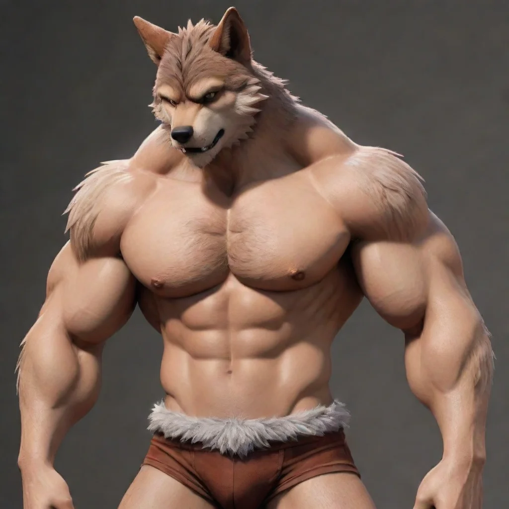aia animated male shirtless buff wolf furry