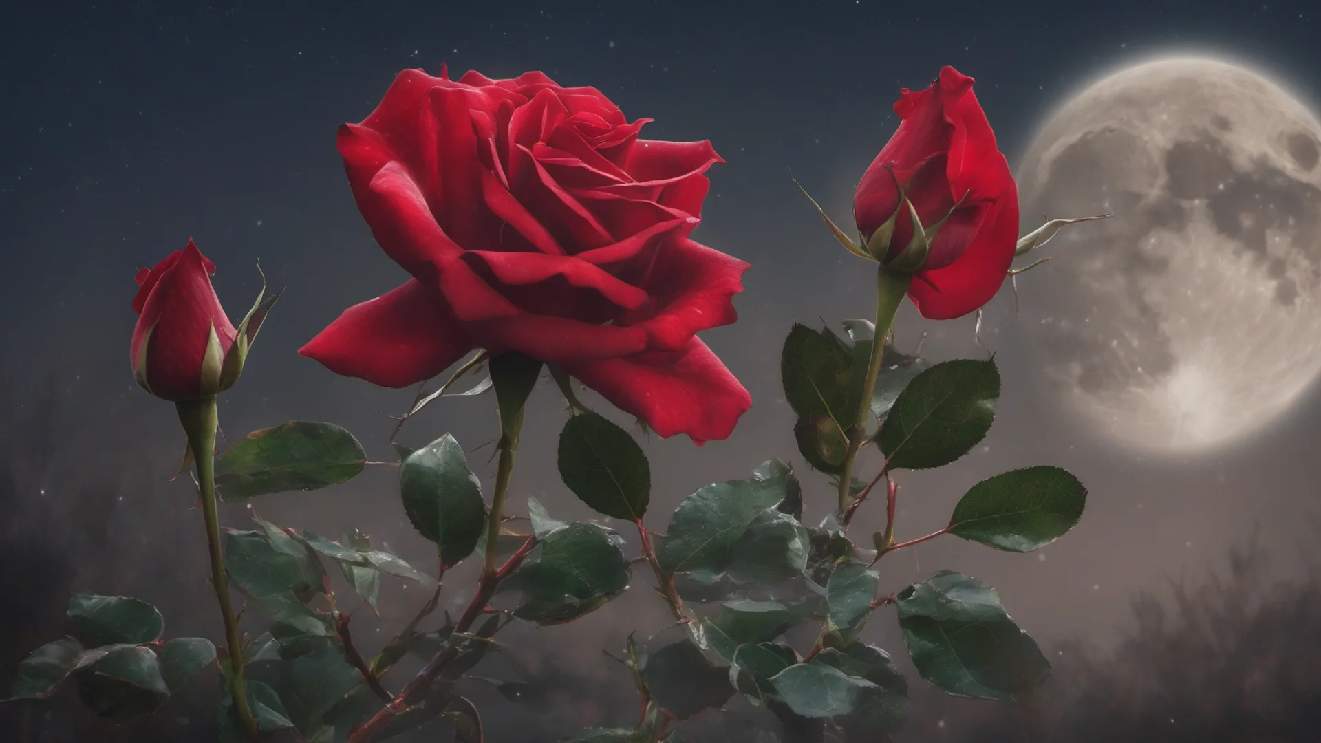 aia beautiful red rose under the moonlight good looking trending fantastic 1 wide