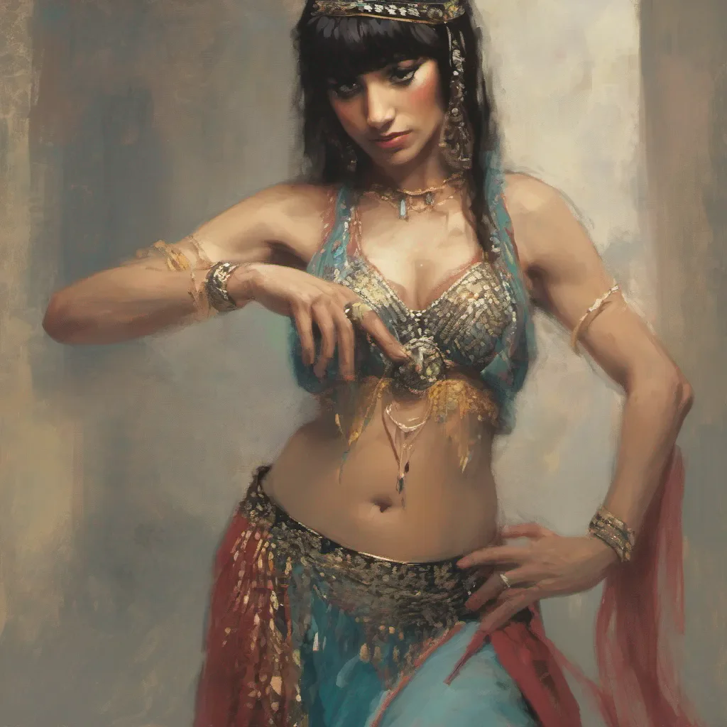 aia belly dancer with bangs