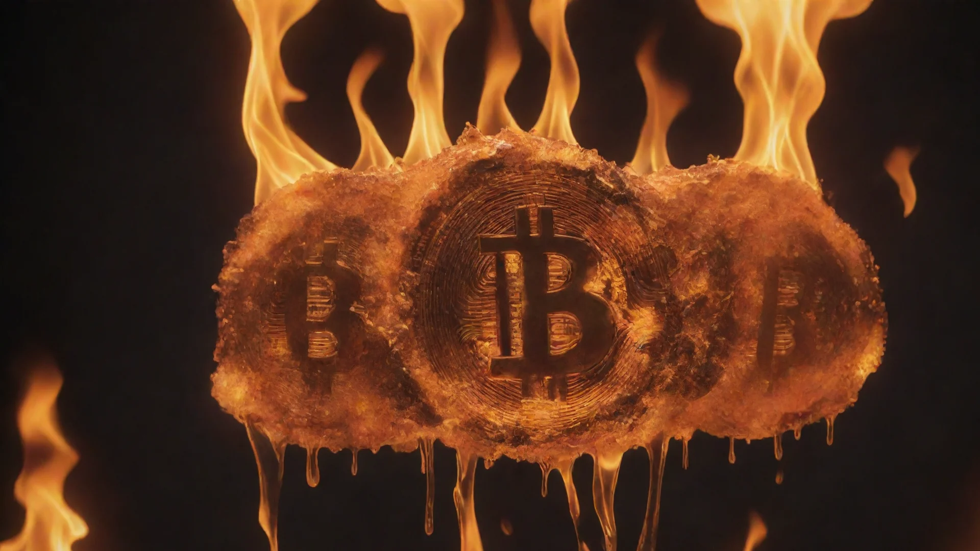 aia blazing bitcoin melting faces wide