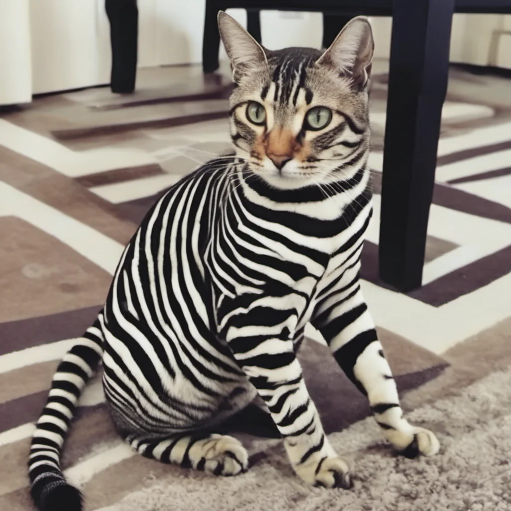 aia cat looking like a zebra  confident engaging wow artstation art 3