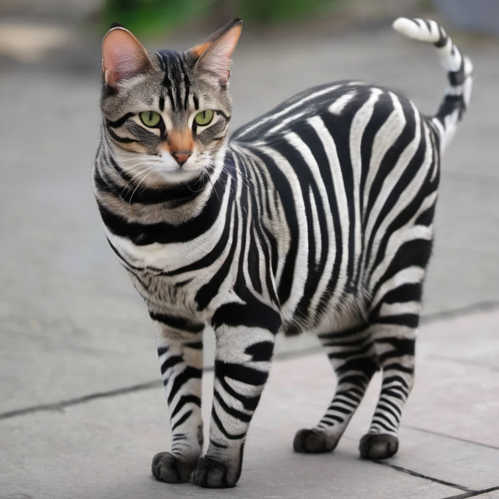 aia cat looking like a zebra 