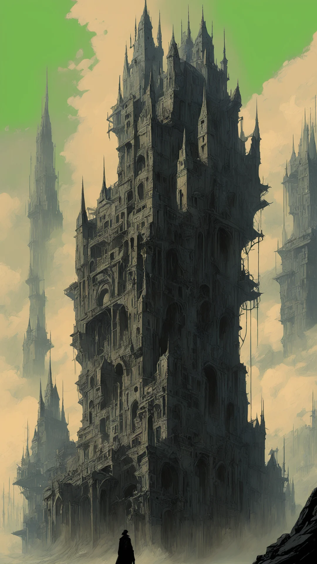a citadel  in the style of ergo proxy bernie wrightson craig mullins barlowe w 160 h 256 tall