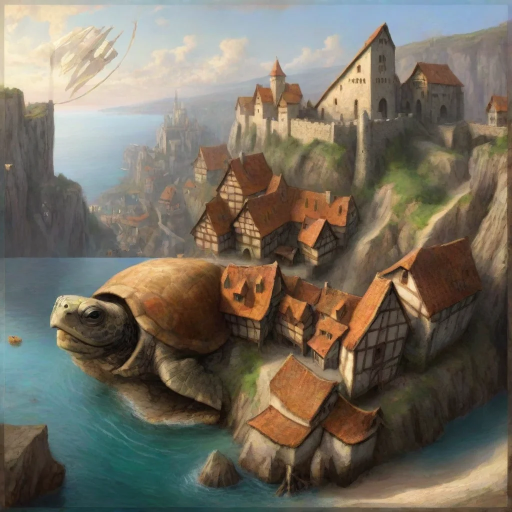 aia cityscale olden daylight medieval artistic environment town on cliffs on a turtle fantasy art hd 3ea13ae
