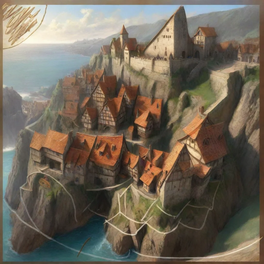 aia cityscale olden daylight medieval artistic environment town on cliffs on a turtle fantasy art 14c85bf
