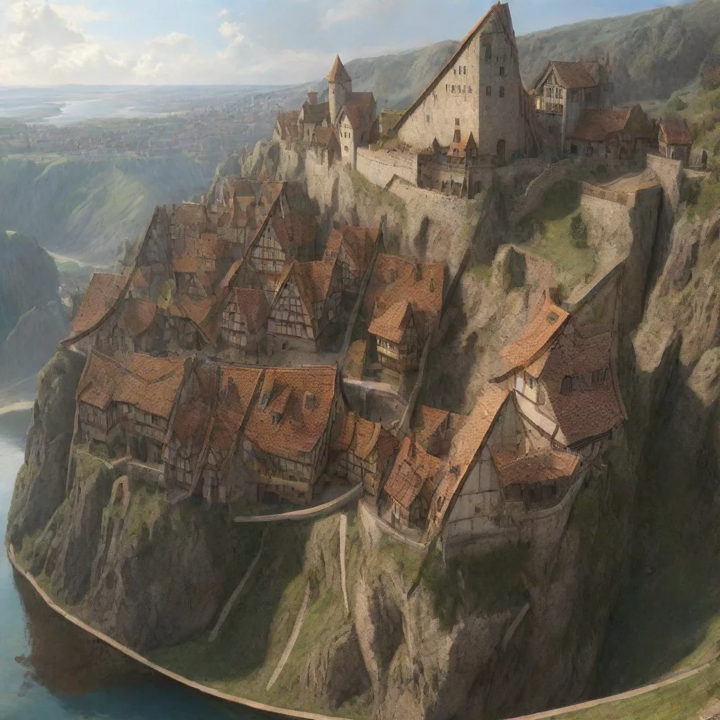 aia cityscale olden daylight medieval artistic environment town on cliffs 1a7234e