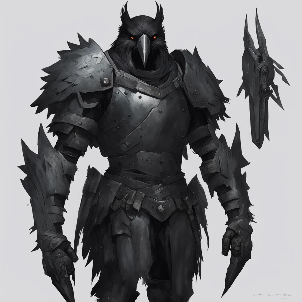 aia crow person  full  armor with dual weapons and a scar on left eye concept art good looking trending fantastic 1