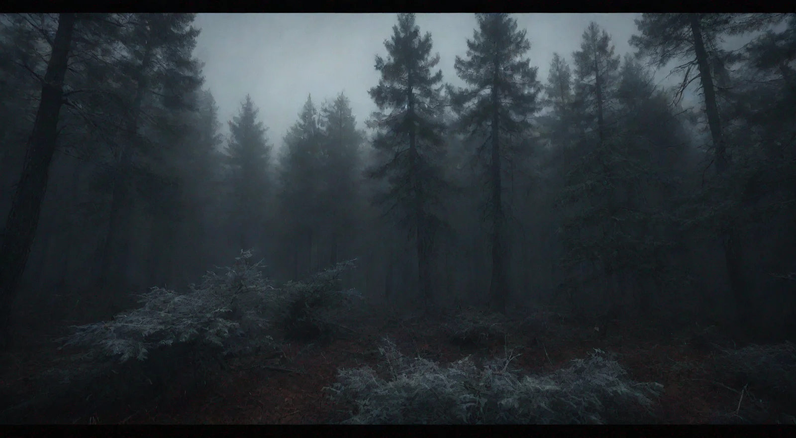 aia dark pines forest nightmare foggy