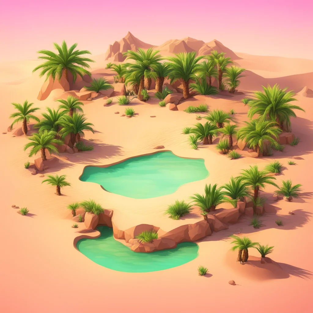 aia desert with an oasis in isomatric style confident engaging wow artstation art 3