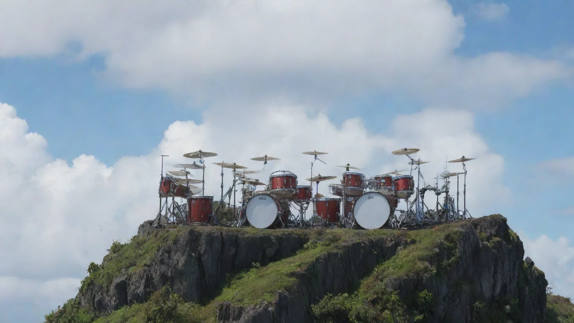 aia drumkit over a fluctuating island in the sky hdwidescreen