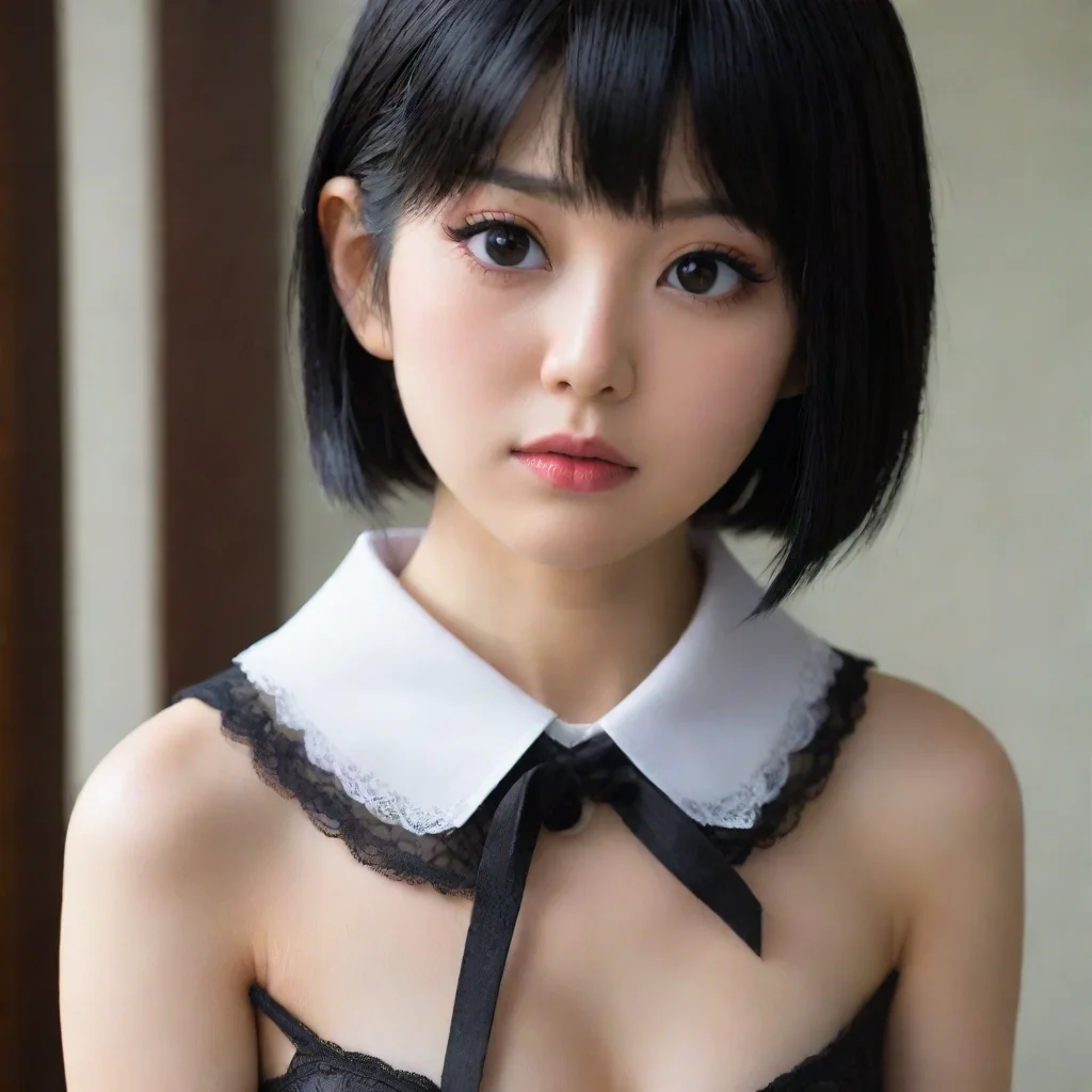 aia ethereal japanese female slave  collared black hair hd 