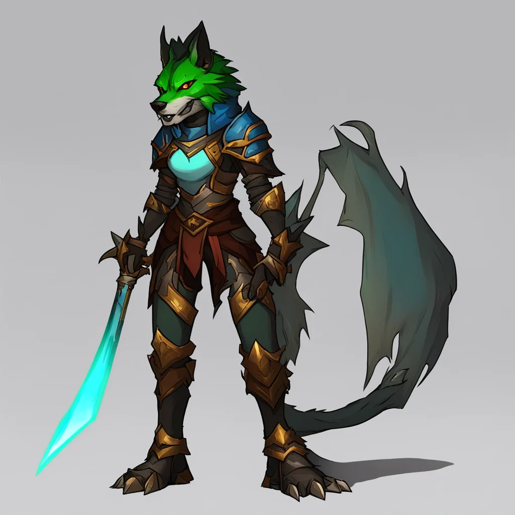 aia female worgen mage wearing dragon armor in the style of twokinds lp confident engaging wow artstation art 3