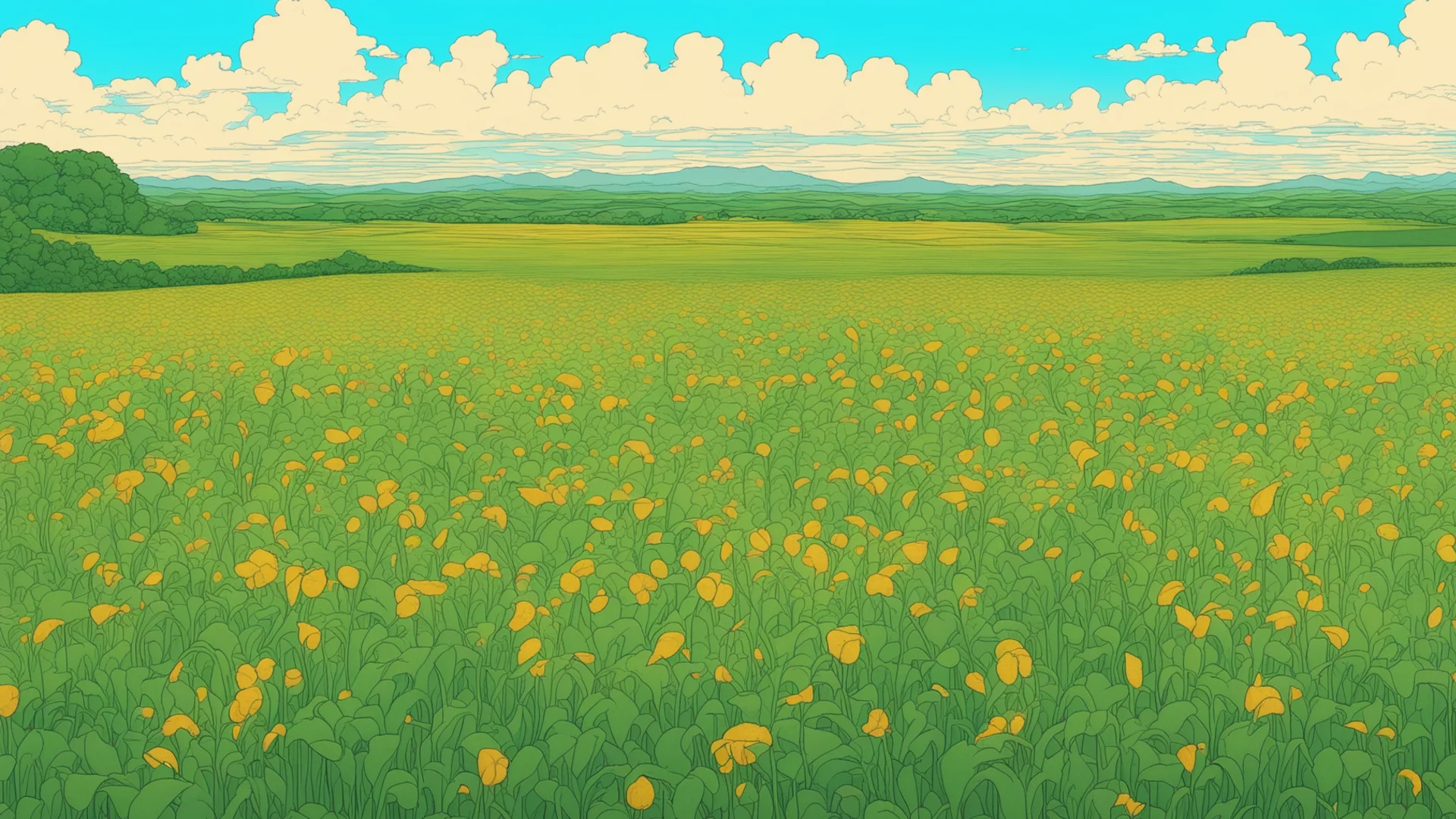 aia field of crops growing designed by moebius ghibli ian wallpaper confident engaging wow artstation art 3 wide