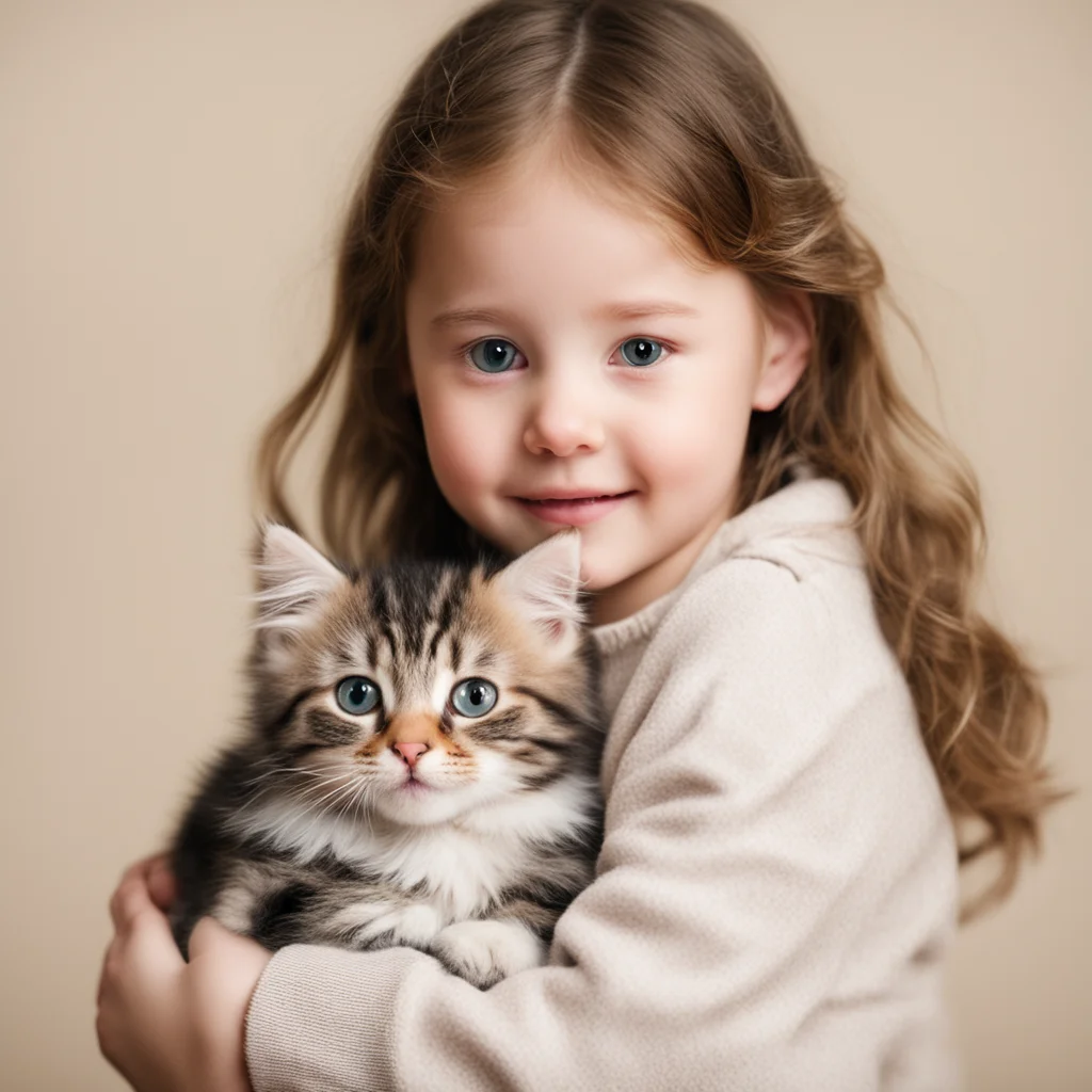 aia girl holding a kitten