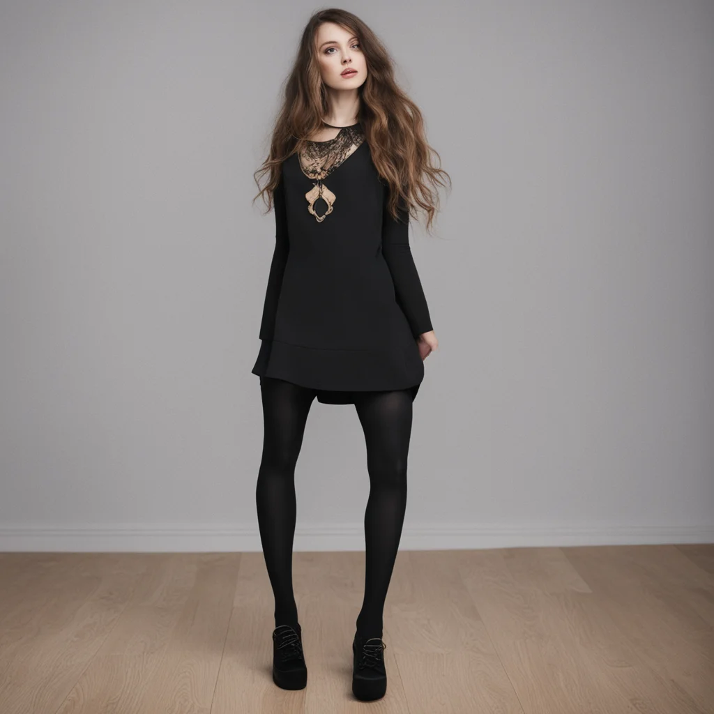 aia girl in a black dress and tights with the utopia deck good looking trending fantastic 1