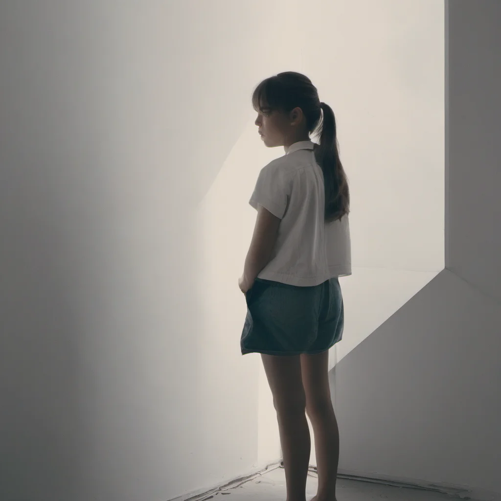 a girl standing in the corner