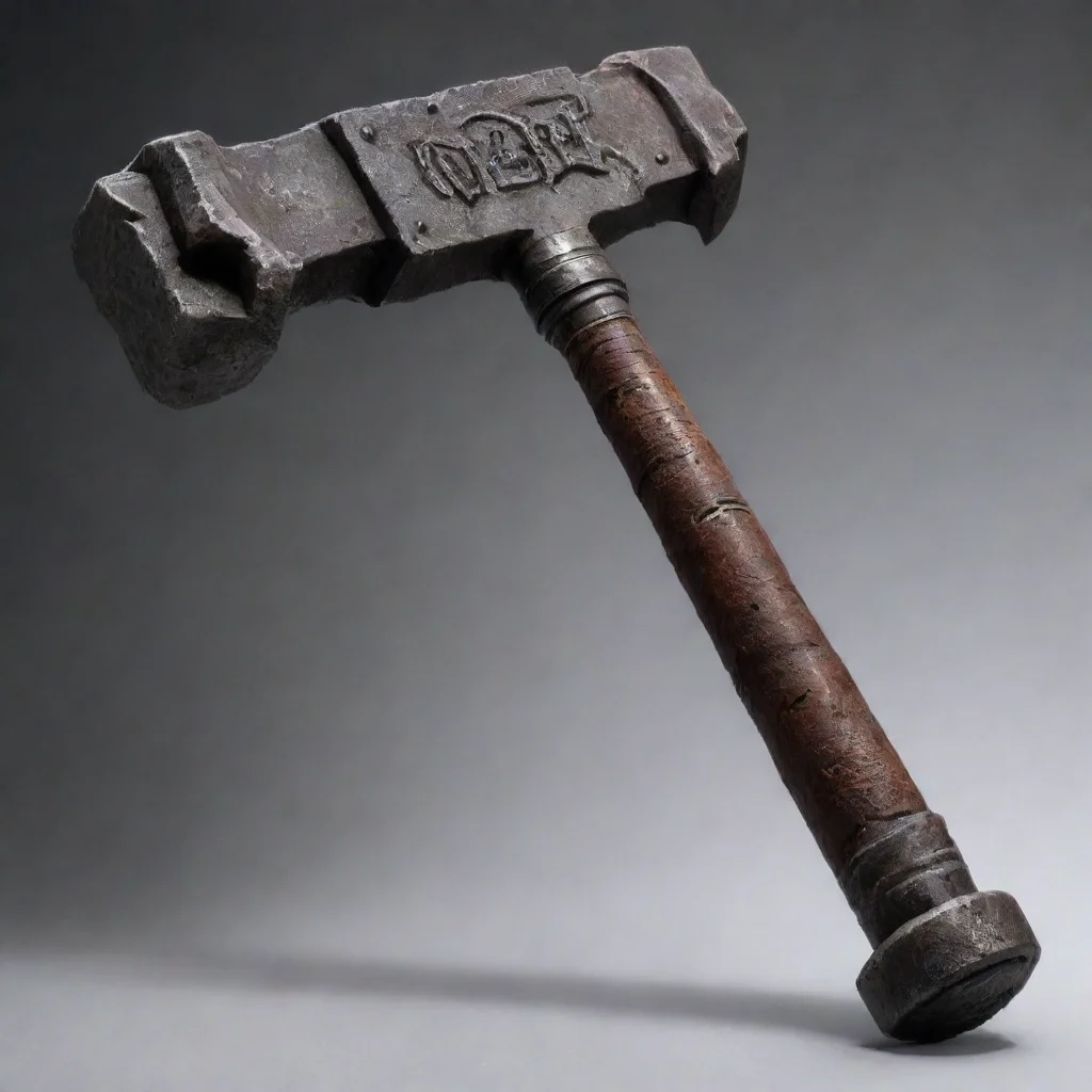 a gruesome and morbid war hammer. the name of the war hammer is gorgoloth the nightmare tenderizer.