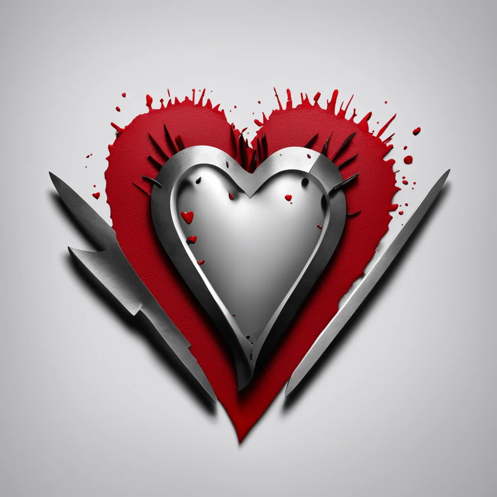 a heart embedded with several knives
