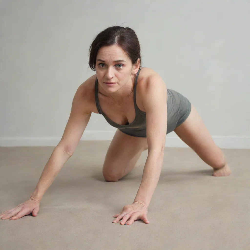 aia lady crawls with hands and knees