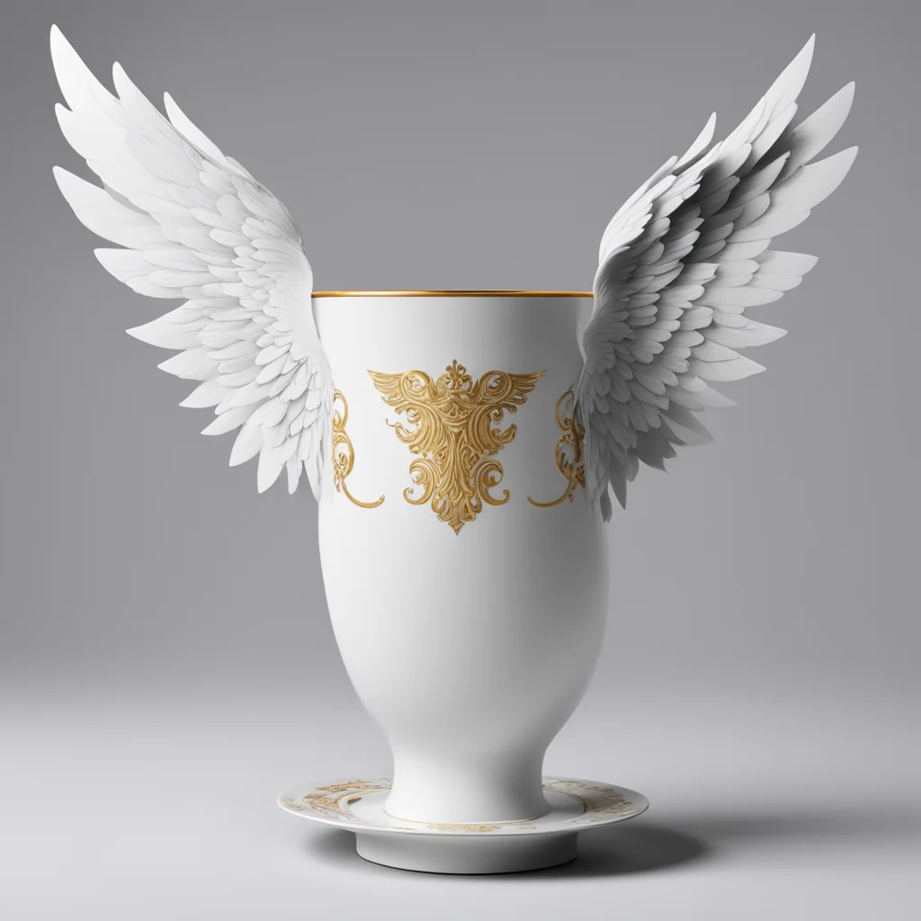 a large cup with wings