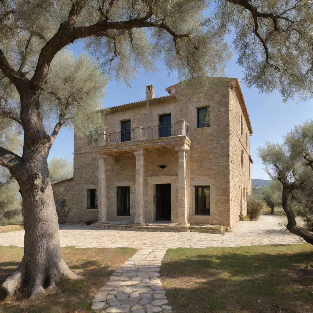 aia large two storey stone villa in an olive grove