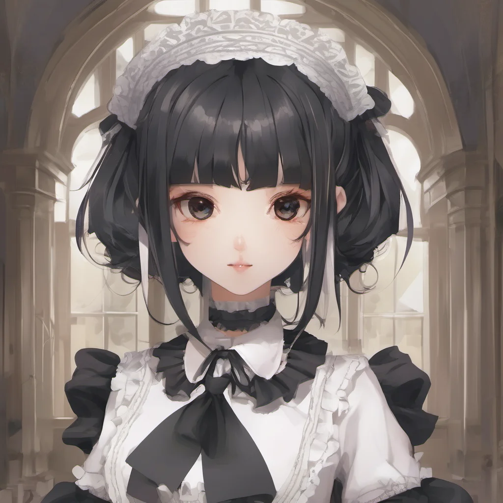 a maid with black hair and eyes good looking trending fantastic 1