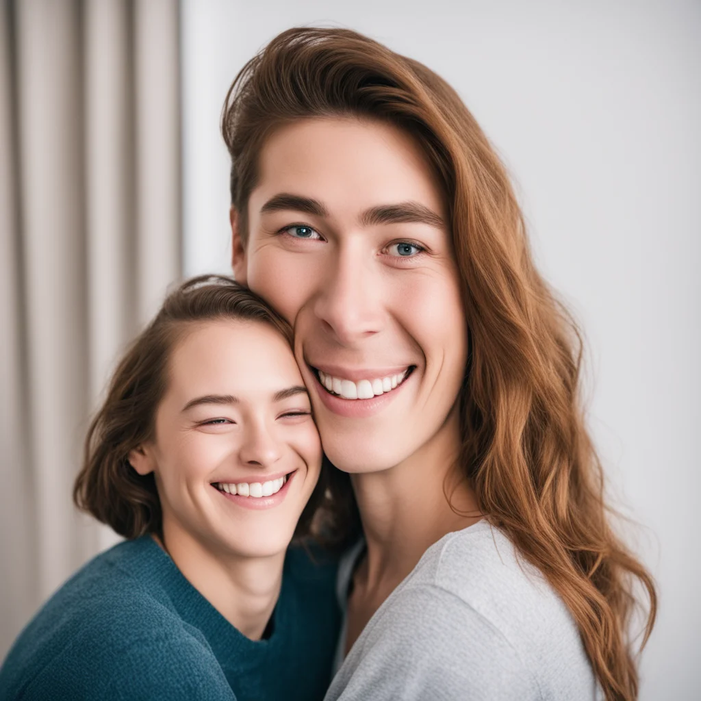 aia man hugs his girlfriend from behind with smile face and they looking towards the camera good looking trending fantastic 1