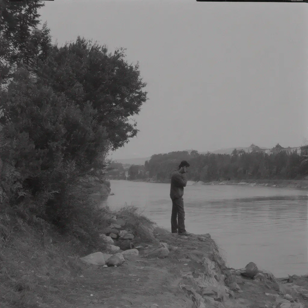 aia man standing near river.  amazing awesome portrait 2