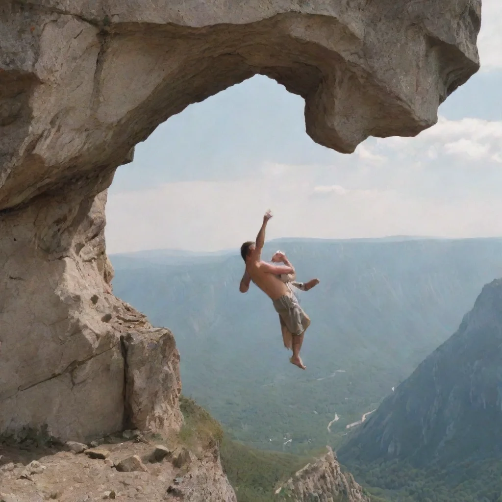 aia man throwing a newborn baby off a cliff
