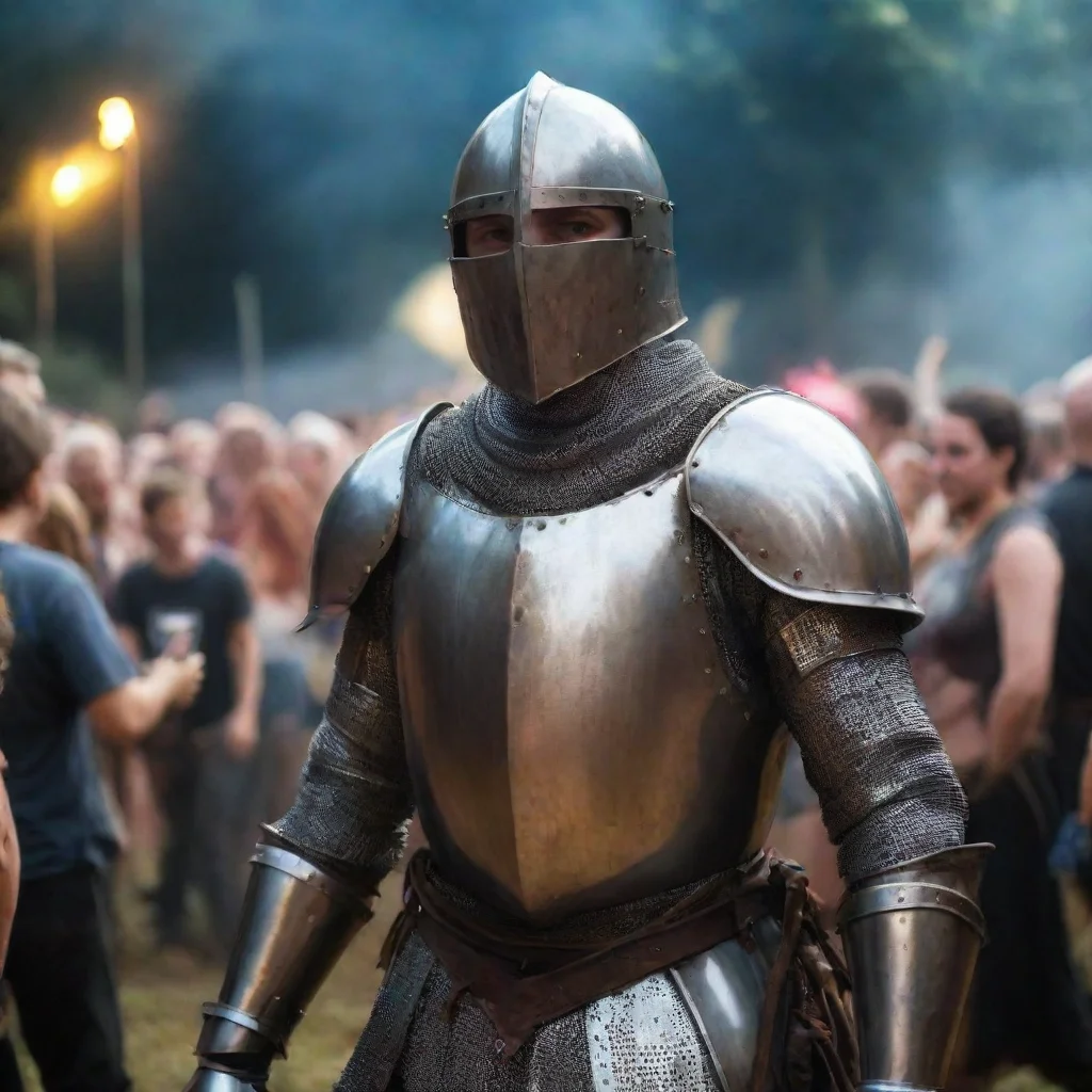 a medieval knight at a rave 