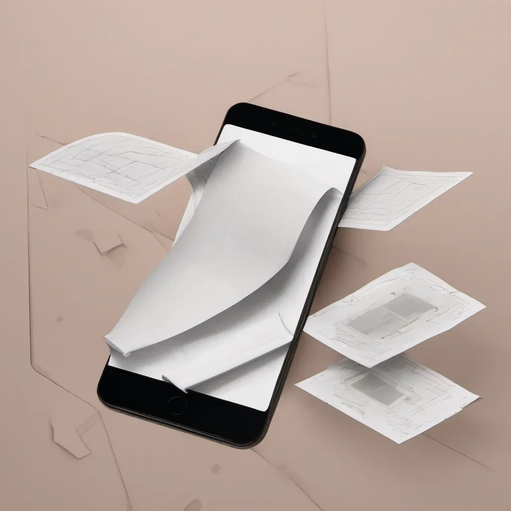 aia mobile phone with screen shown with several pieces of paper seeming to curve into it amazing awesome portrait 2
