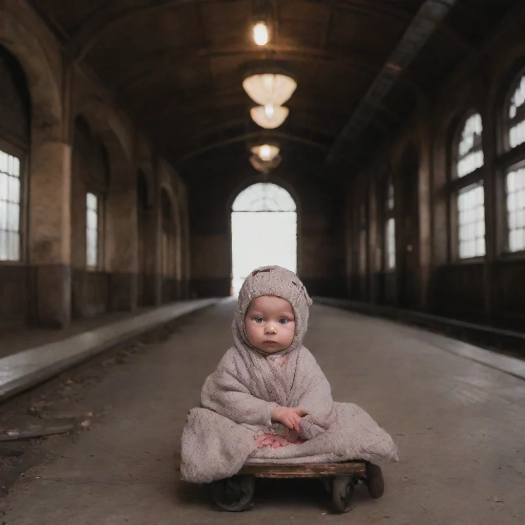aia newborn baby in a haunted train station