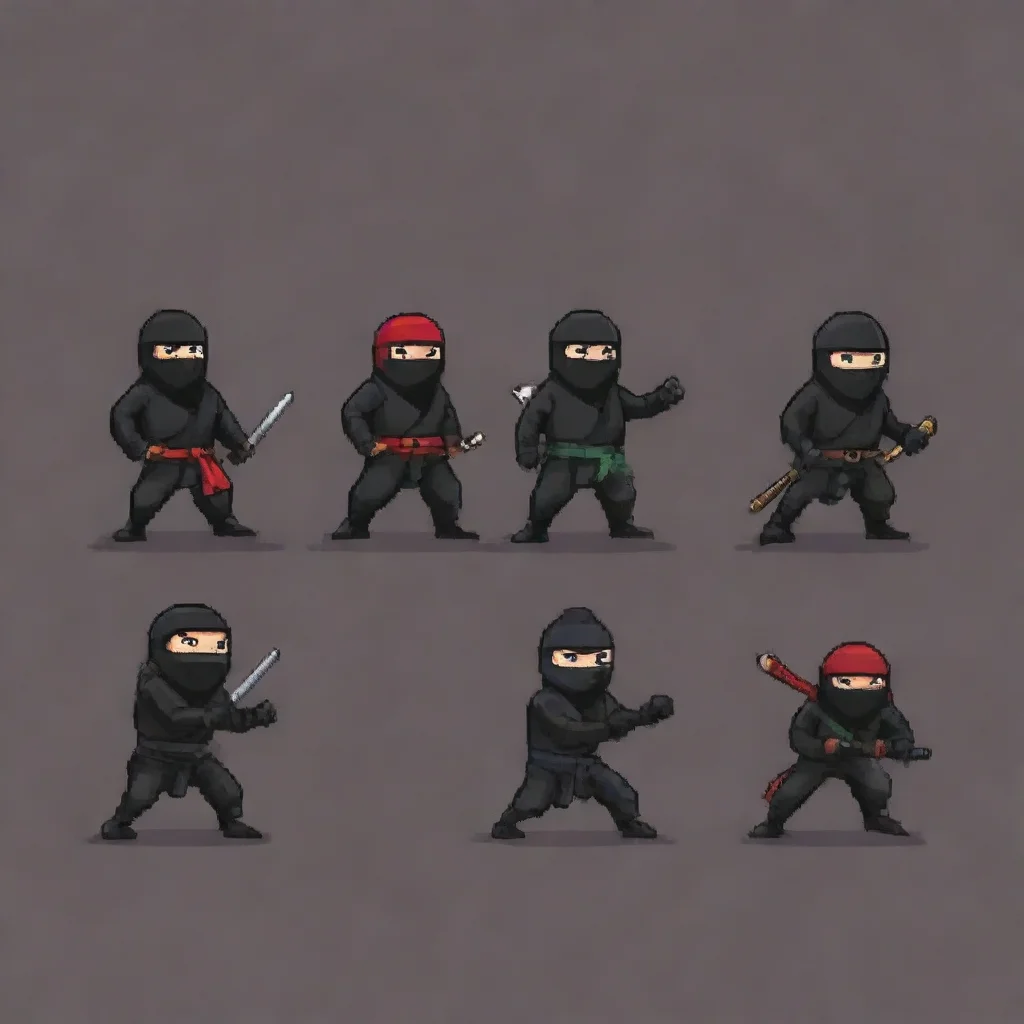 a ninjas in pixel art