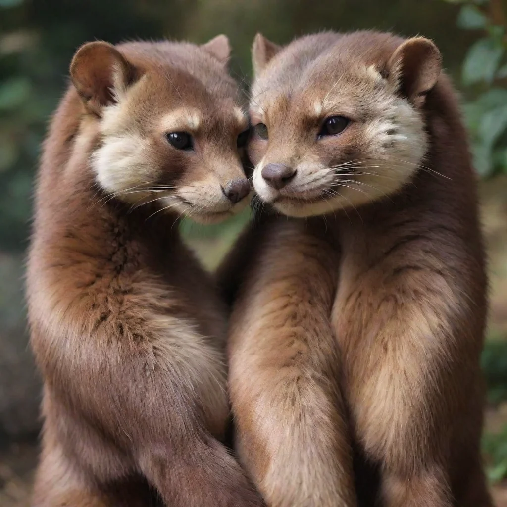 aia pair of anthro minks being seductive to a human