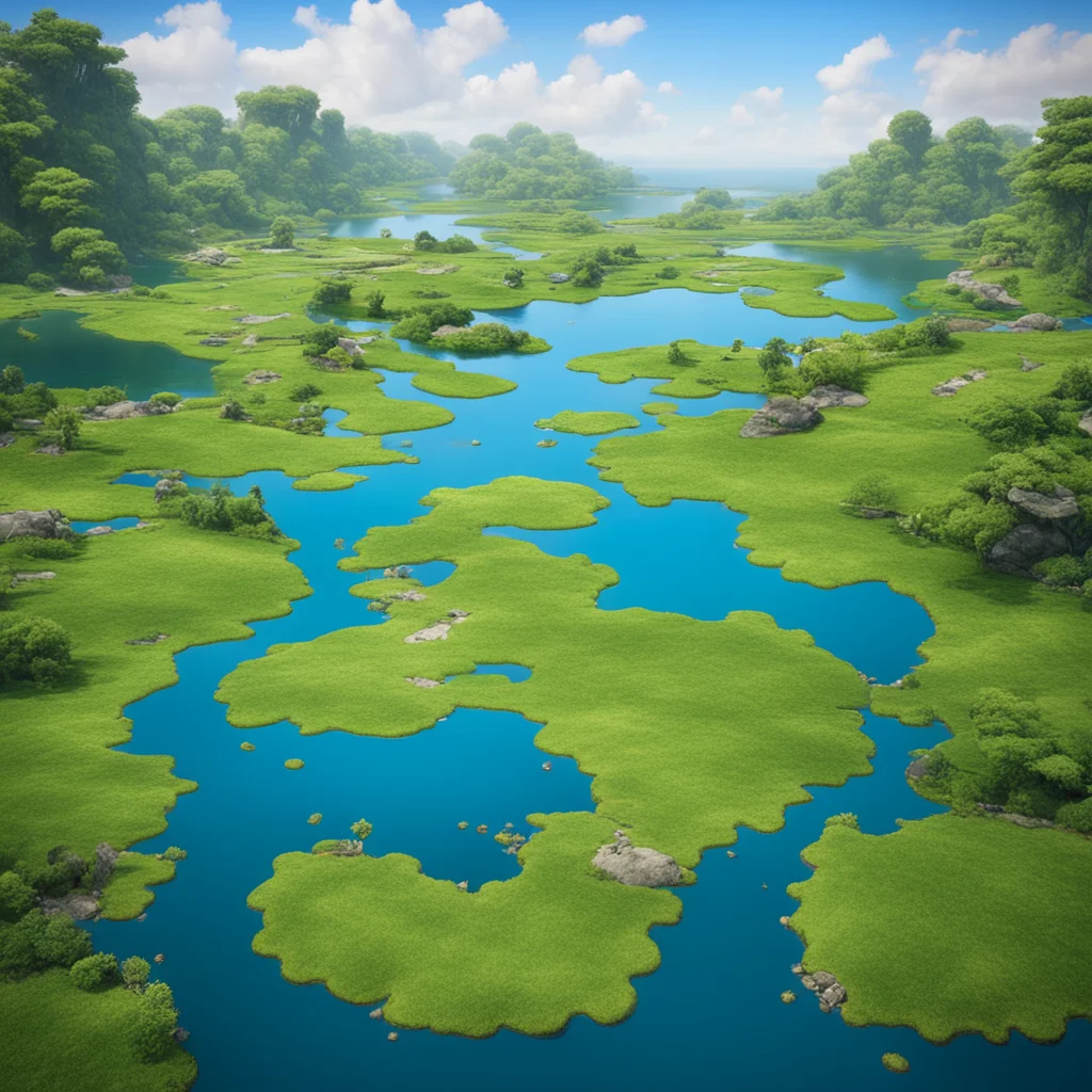 aia pond with 6 islands